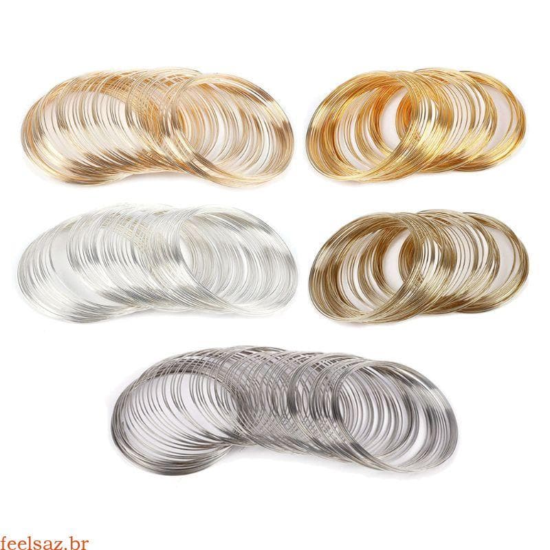 feelsaz Prático 0 6mm Memória Beading Fio 100x Feito À Mão Para Fazer Jóias