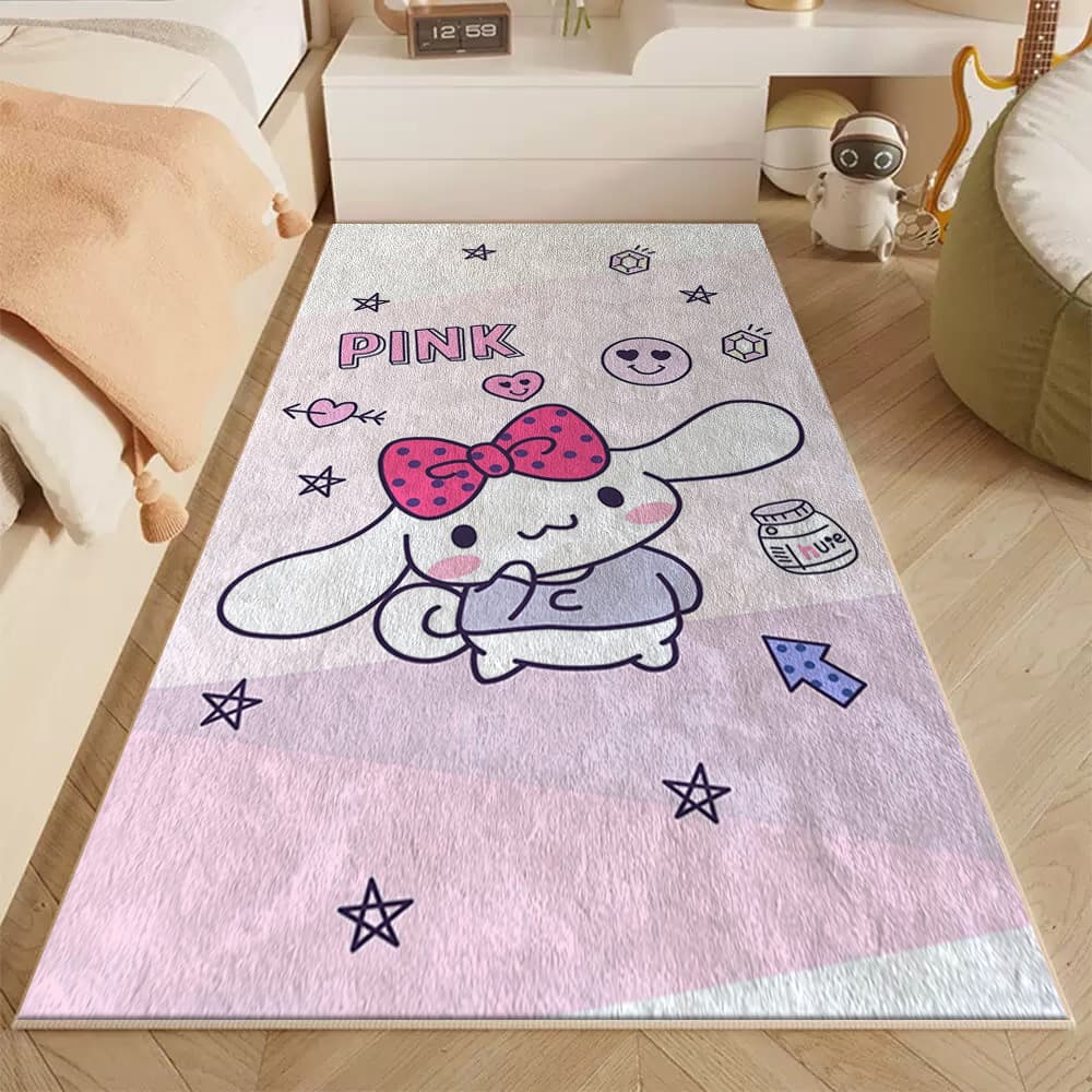 Desenhos animados Kuromi quarto imitação de caxemira cobertor de cabeceira menina ins estilo quarto das crianças bonito