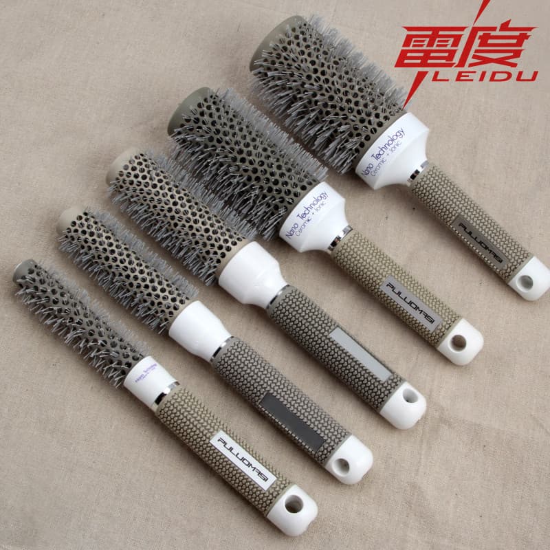 Nano cerâmica tubo de alumínio pente de rolamento de cabelo pente de ar fofo cabeleireiro rolamento pente Curling pente