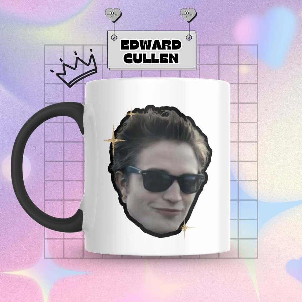 Caneca Xicara Porcelana 325ml Edward Cullen Crepúsculo Fã Personalizada Presente Decoração Casa