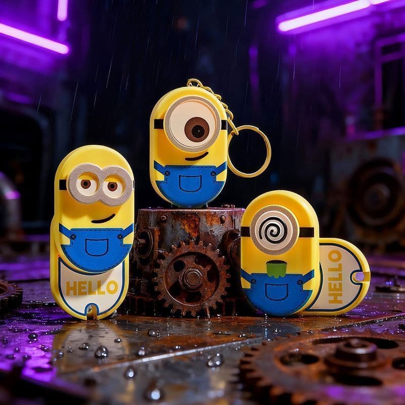 Pequeno homem amarelo olho grande bonito edc brinquedo de descompressão ilimitado Push cartão descompressão rotativa fer