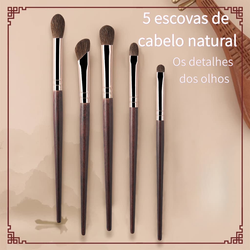 5 conjunto de pincéis cosméticos seleção de crina de cavalo de alta qualidade armazenamento portátil diário Commuter maq