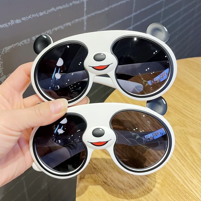 Crianças óculos de sol meninos meninas polarizado óculos de sol Anti-ultravioleta bonito Panda Silicone óculos de sol do