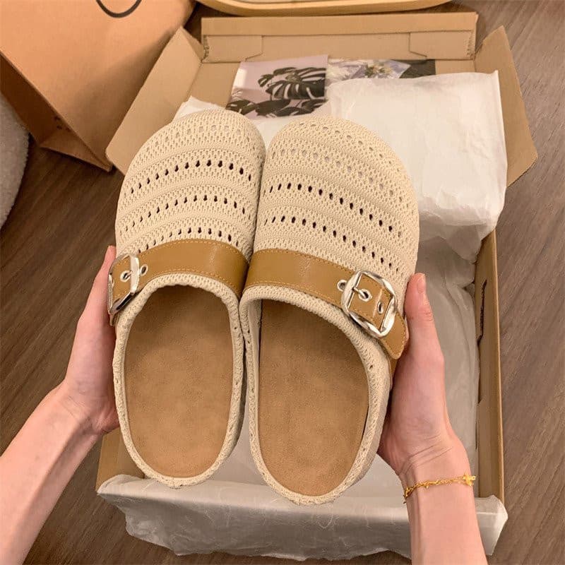 Chinelos Femininos Casuais, Respiráveis, Elegantes e Versáteis, com Sola Grossa e Aumento de Altura para Uso Externo 8KN