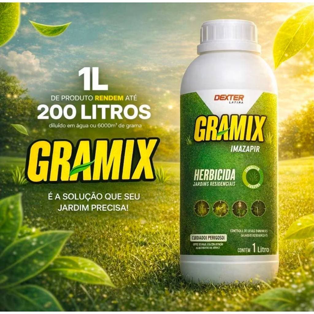 GRAMIX HERBICIDA SELETIVO 1L – CONTROLE EFICIENTE DE ERVAS DANINHAS EM GRAMADOS