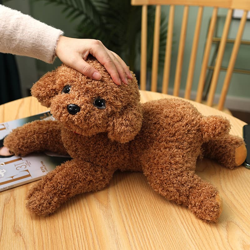 2026 novo estilo bonito cão de pelúcia brinquedo boneca cão simulação filhote de cachorro reconfortante boneca dormir ab