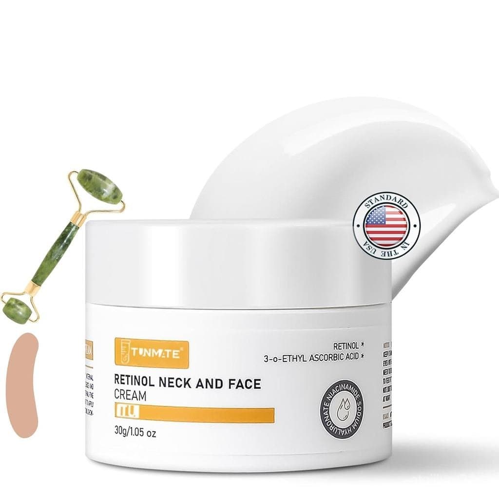 Creme para Pescoço para Firmar e Tonificar - Hidratante com Retinol, Creme Antienvelhecimento e Antirrugas 3 em 1 com Ác