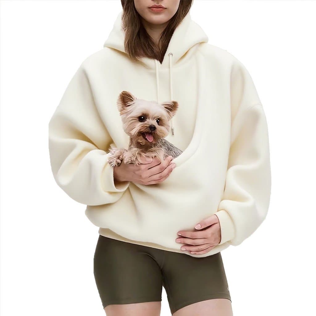 2025 novo estilo europeu americano outono inverno Cross-Border cor sólida com capuz de pelúcia bolso para animais de est