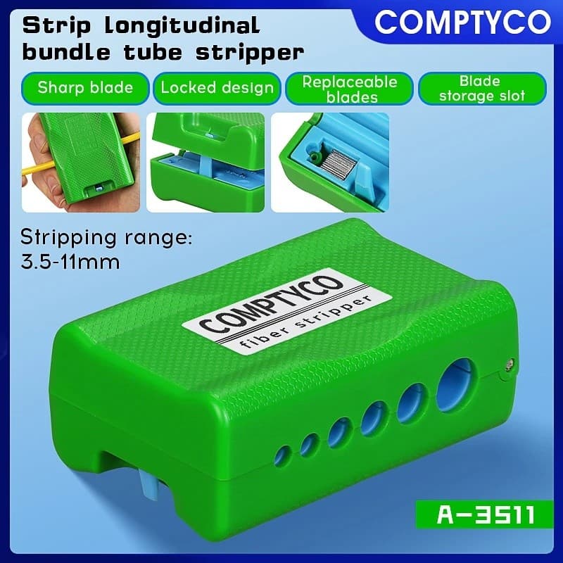 COMPTYCO A-3511 Ferramenta De Descascamento De Tubo Central Longitudinal De Fibra Óptica 3.5-11MM Cortador De Fita Bainh
