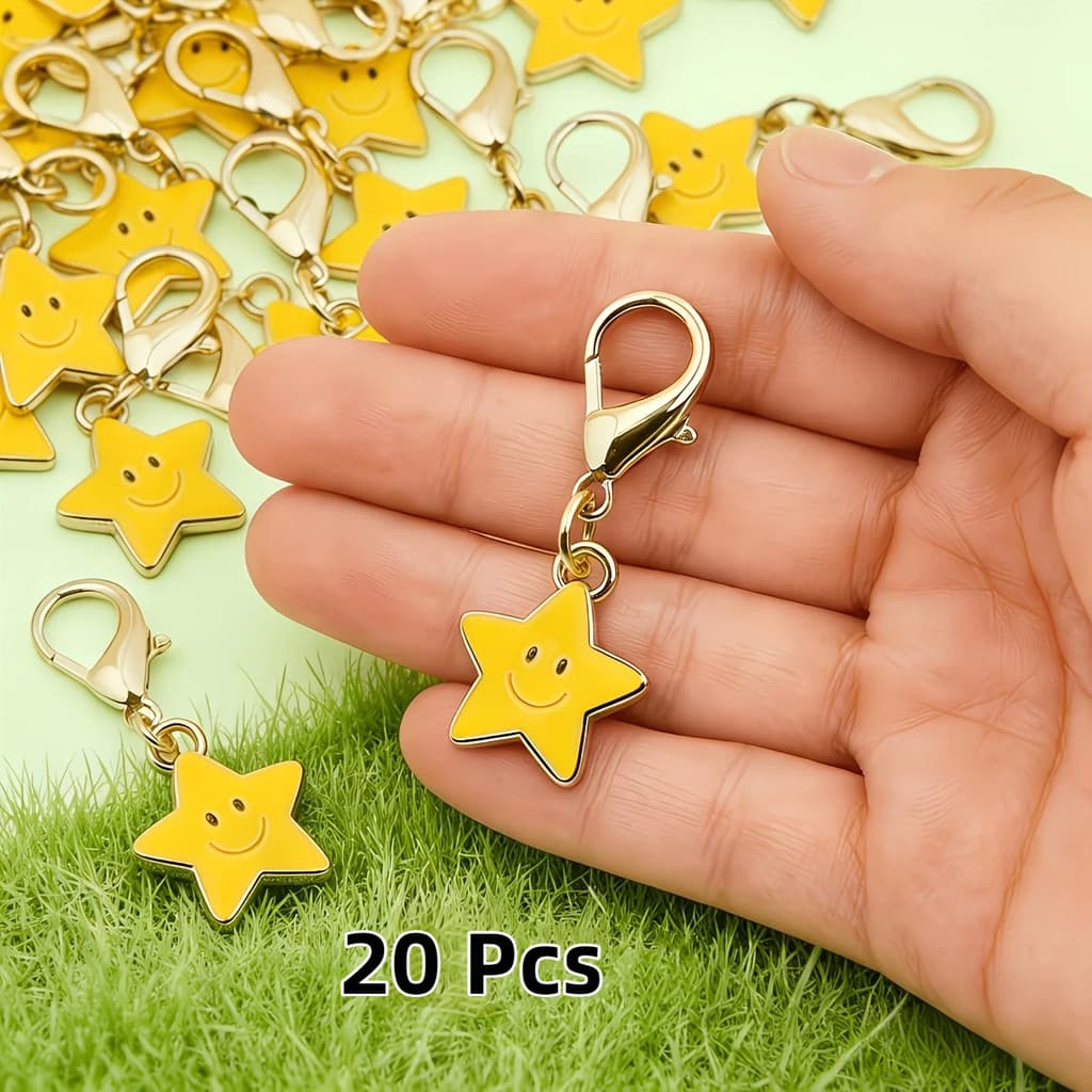 20 Chaveiros Da Estrela Sorte Dos Pces , Encantos Bonitos Do Saco Para Mulheres , Presentes Amizade De Aniversário E Fav