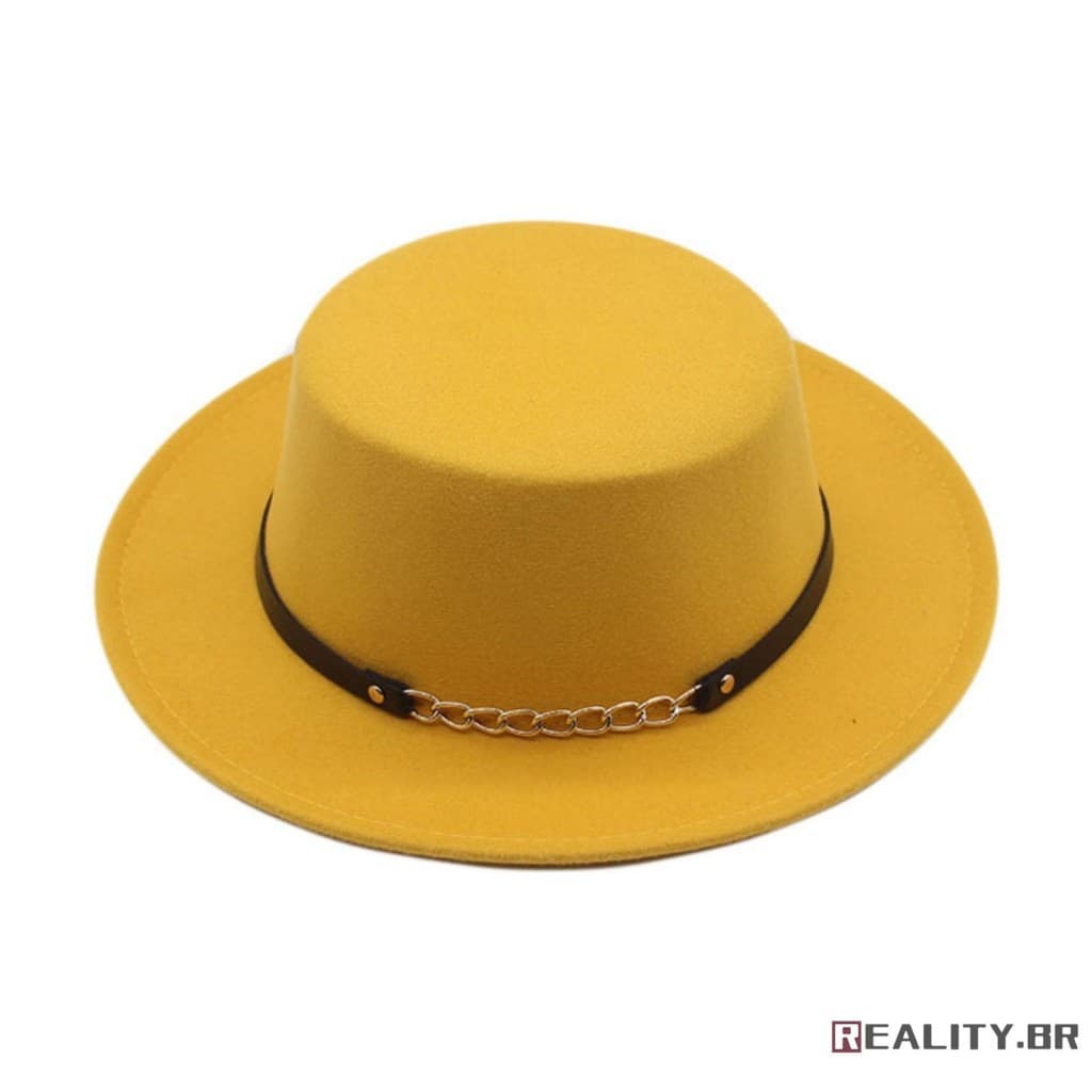 RL-Chapéu Feminino De Lã Para Barco , Cinto Com Corrente , Decoração Clássica , Top Plano , Fedora Personalizado , Aba L