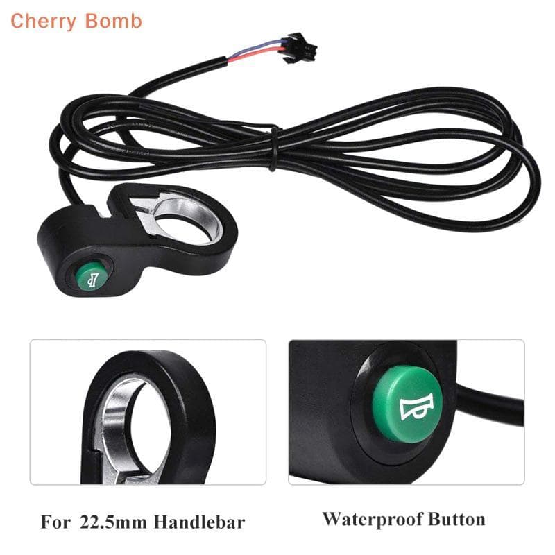 (Bomba Cereja) Botão Interruptor De Sinal De Buzina De Plástico Para Motocicleta Scooter Bicicleta Universal 22.5mm Elét