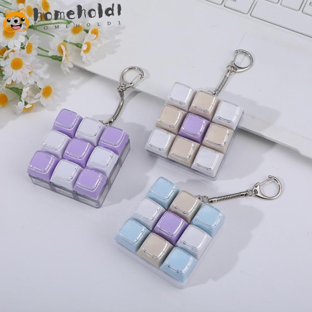 HOMEUVOE 9 Brinquedo Chave De Teclado , Botão De Descompressão Fidget Keycap Jogos Chaveiro , DIY
