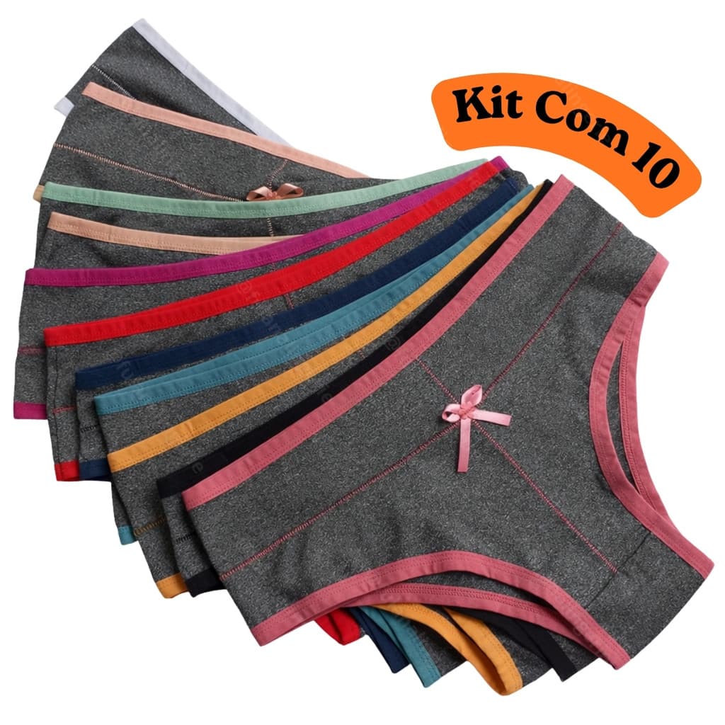 Kit 10 Calcinha Plus Size e NORMAL Cós Médio a Alto PROMOÇÃO - Ana N/P