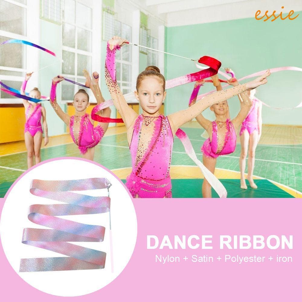 ESSIEBR Fitas De Ginástica Arte Rítmica Equipamento Arco-Íris Vara Crianças Brinquedos Ballet Streamer