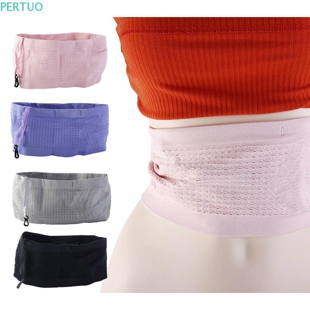 PERTUO Bolsa De Cintura Invisível Fina , Cinto De Dinheiro , Carteira De Telefone Esportivo , Suporte Pacote
