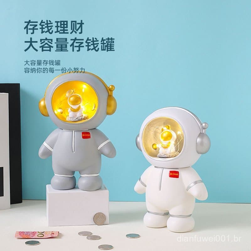 Presente para estudante de formatura: cofrinho infantil de astronauta em desenho animado, banco de poupanças de astronau