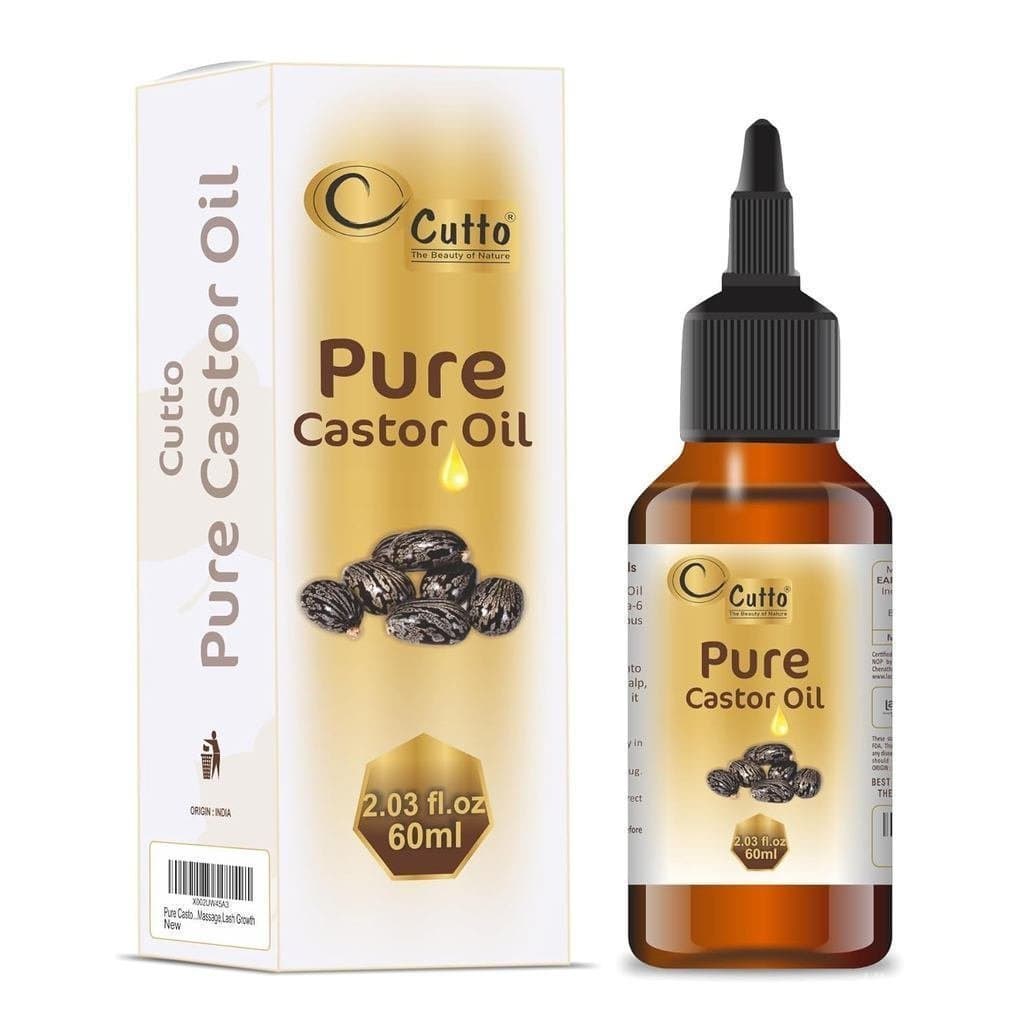 Óleo de rícino puro Cutto (2.03 onças líquidas/60ml) é prensado a frio, 100% puro, não contém ingredientes geneticamente