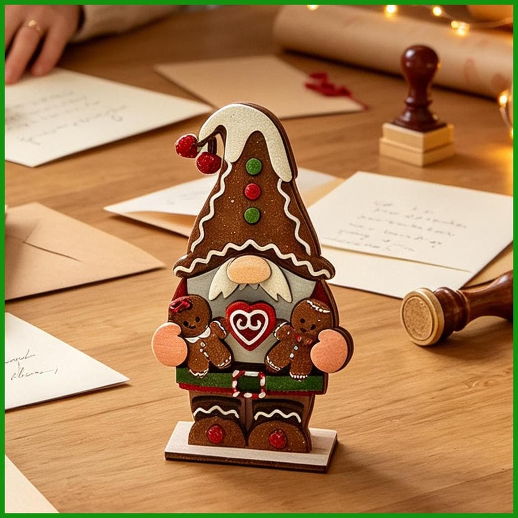 Decorações De Natal De Madeira Interior Engraçado Bonito Homem De Gengibre Exibição Gnome Para Viver tongmy