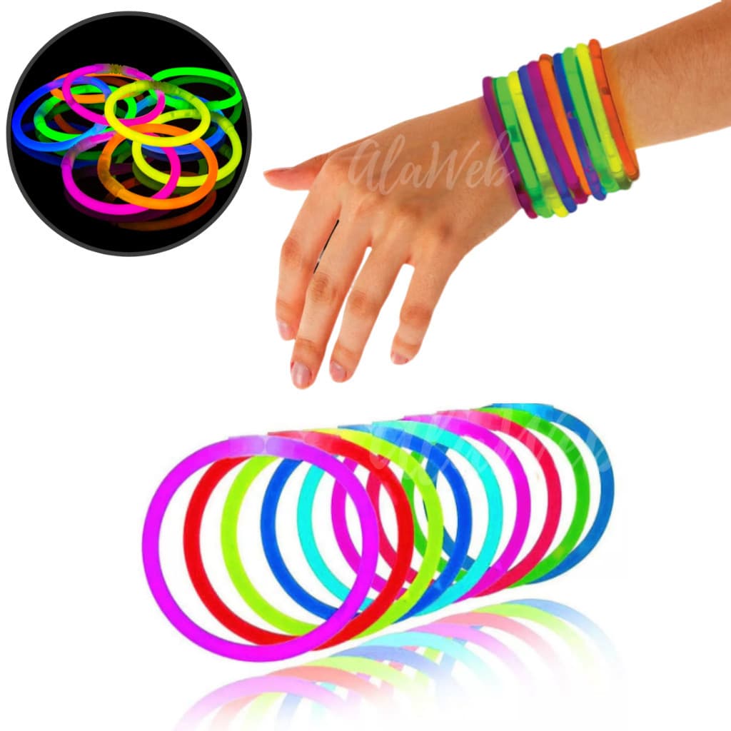Pulseiras Neon Coloridas Festas Kit com 100 Unidades