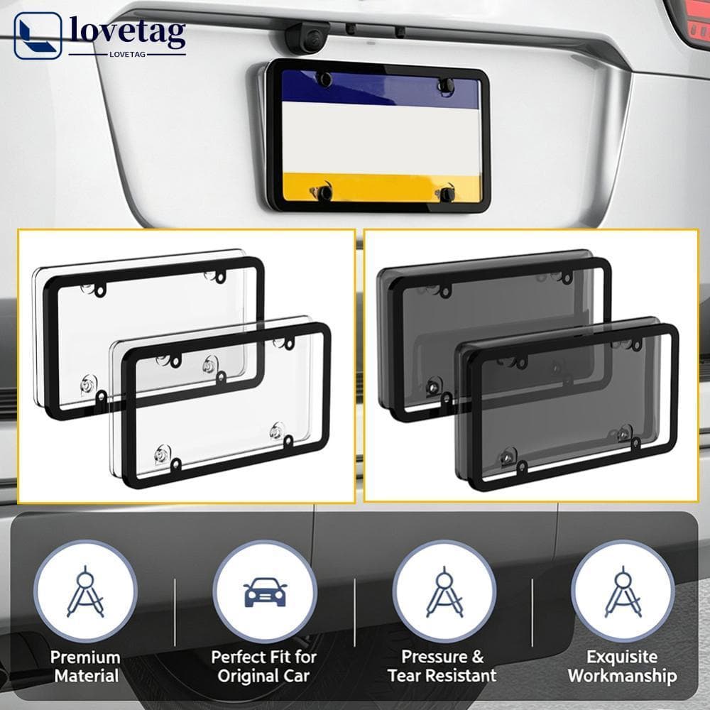 LOVETAG Quadro De Placa De Carro , 2 Peças , Com Parafusos , Suporte Identificação Transparente Para Caminhão , Padrão A
