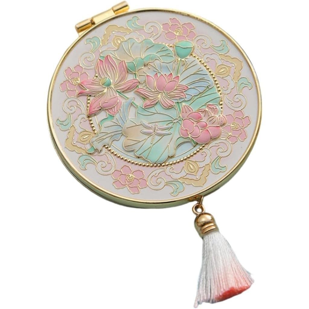 Espelho de mão estilo chinês, espelho de maquiagem portátil, requintado e cheio de charme oriental, presentes para mulhe