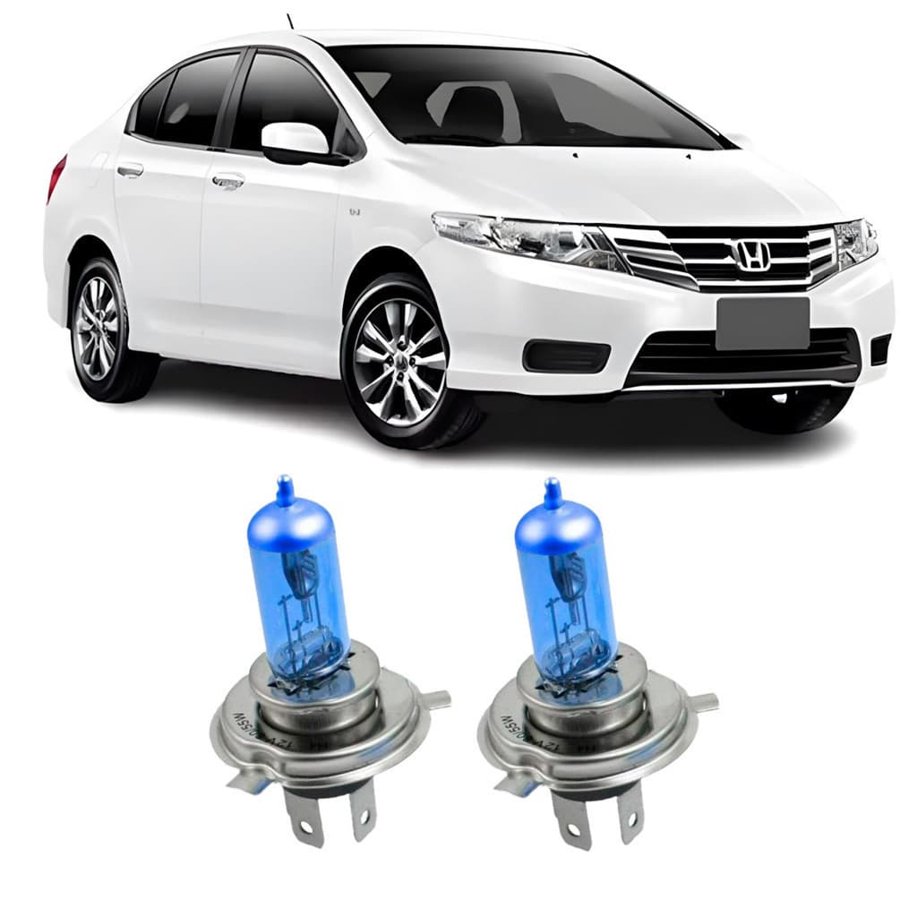 Par de Lâmpadas Super Branca Farol para Honda City 2009 2010 2011 2012 2013 2014 8500k H4