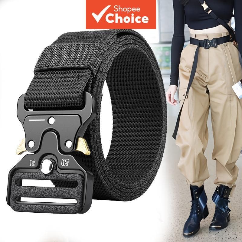 Cinto Tático De Nylon Masculino , Fivela De Liberação Rápida Resistente , Ajustável Para Plus Size , Trabalho Ao Ar Livr