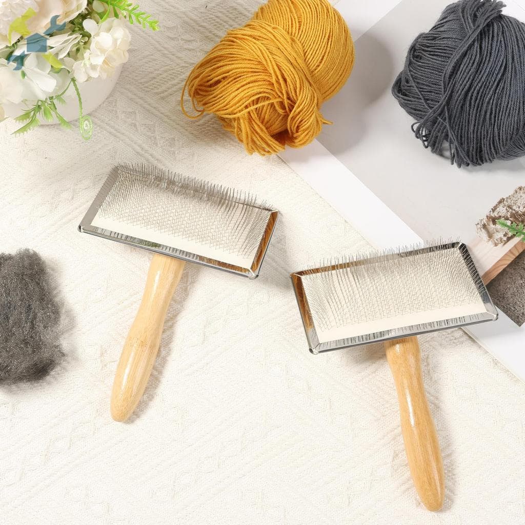 2 Pçs Agulha Felting Escova Conveniente Lã Mão Carder Fácil De Usar Cardação Para Diário Borla Artesanato SHOPCYC5880