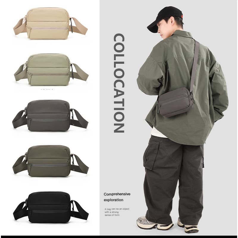 Bolsa Transversal Masculina de Cor Sólida, Design Moderno, Bolsas de Ombro para Meninos, Bolsas Mensageiro Masculinas Im