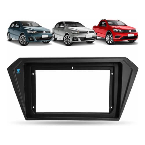 Moldura Painel 2 Din 9' Gol Saveiro Voyage G7 G8 Preto
