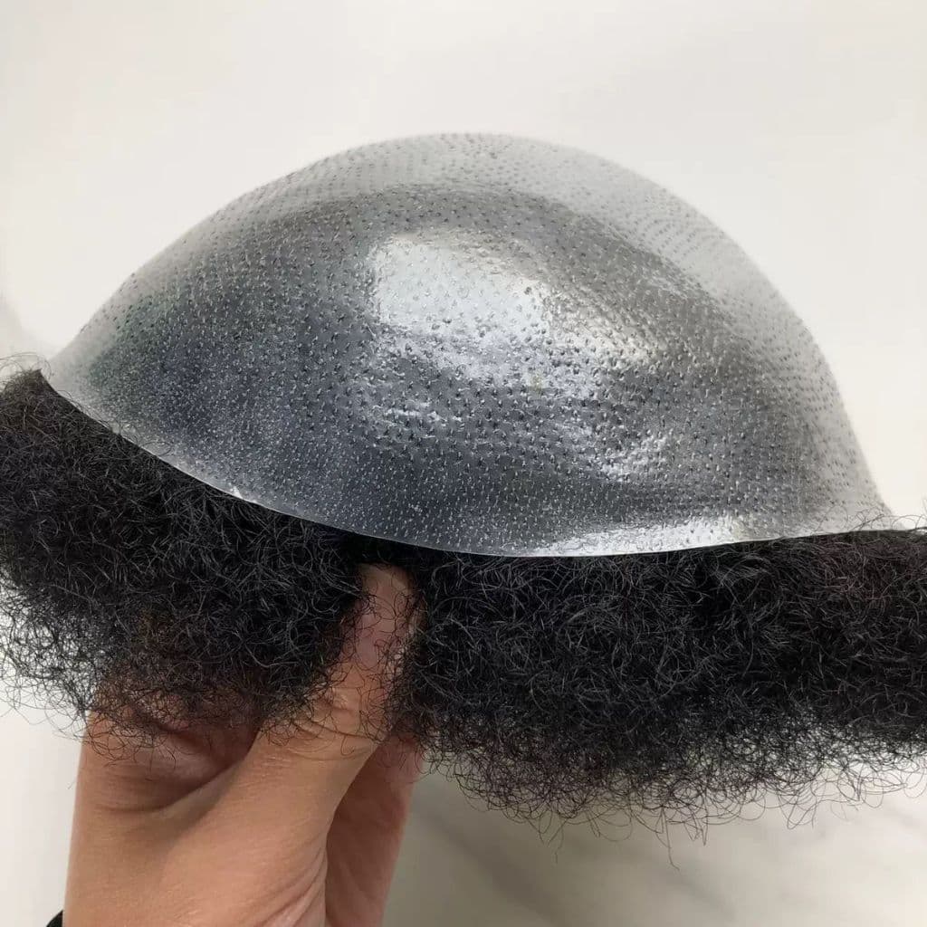 Prótese Capilar Afro 4mm Fios Humanos Cor Preta Micropele 20x25cm