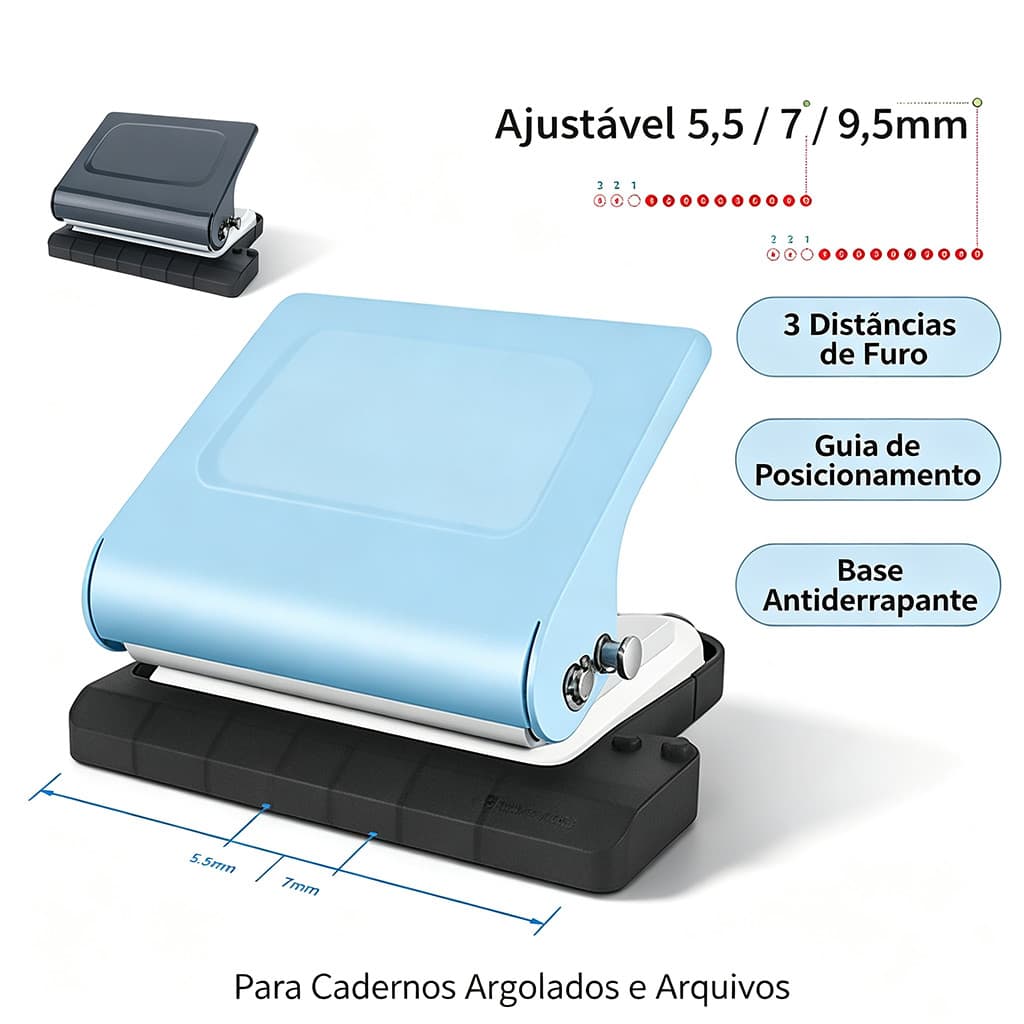 Furador Manual De 10 Furos Furador Universal Portátil Para Documentos De Papel