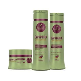 Kit Shampoo Condicionador e Máscara Bananeira Pós Química Cabelos Danificados Haskell  300ml