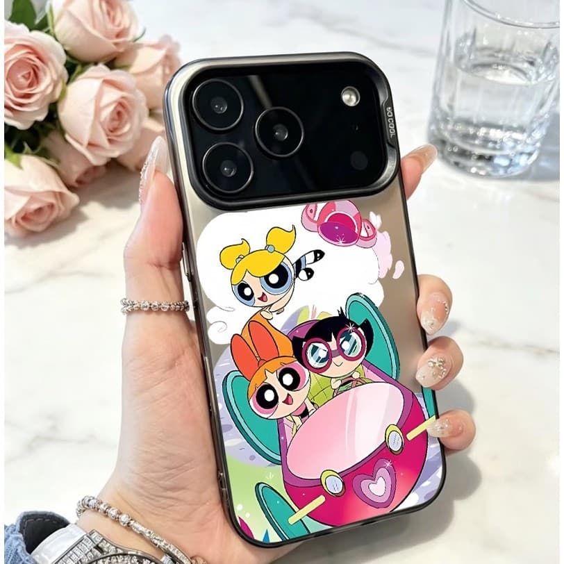 Capinha Meninas Superpoderosas Capa Anti-quedas para iPhone 17 16 15 14 13 12 11 Pro Max Plus Samsung S23 24 25 A15
