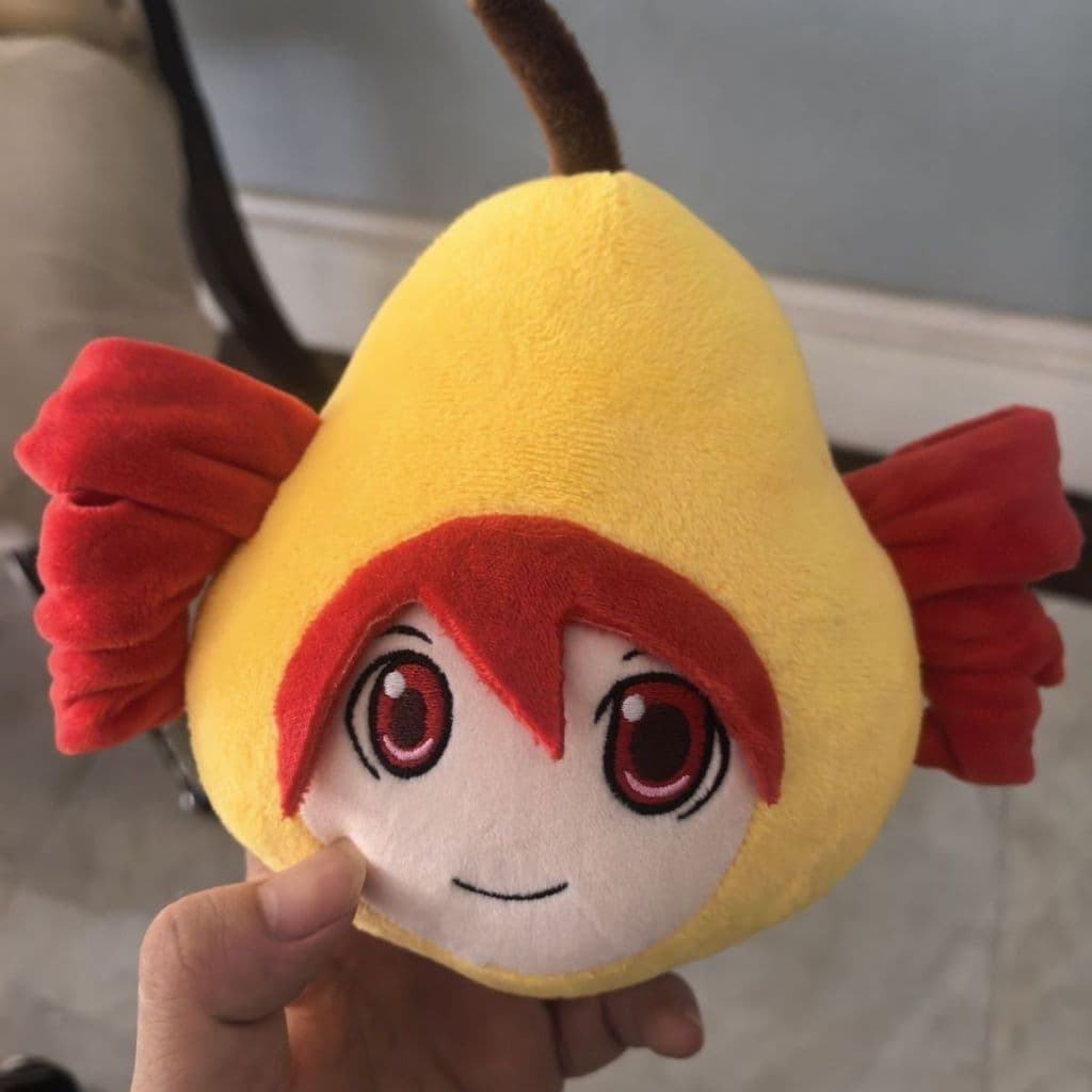 Huangli forma vermelho-cabelo menina pingente de pelúcia rosto redondo ovo dos desenhos animados boneca diversão Desktop