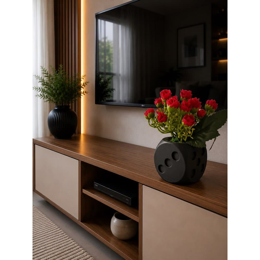 VASINHO DECORATIVO COM FLOR ARTIFICIAL