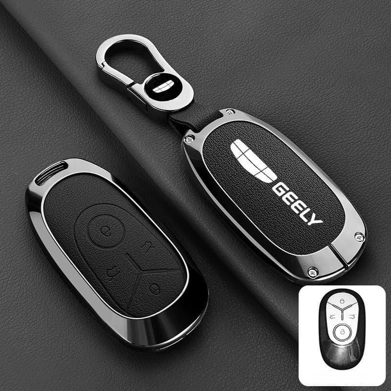 Para Geely EX2/EX2 Max/EX 2 Pro Liga De Zinco Carro Chave Inteligente Remoto Fob Caso Botões De Couro Protetor Chaveiro