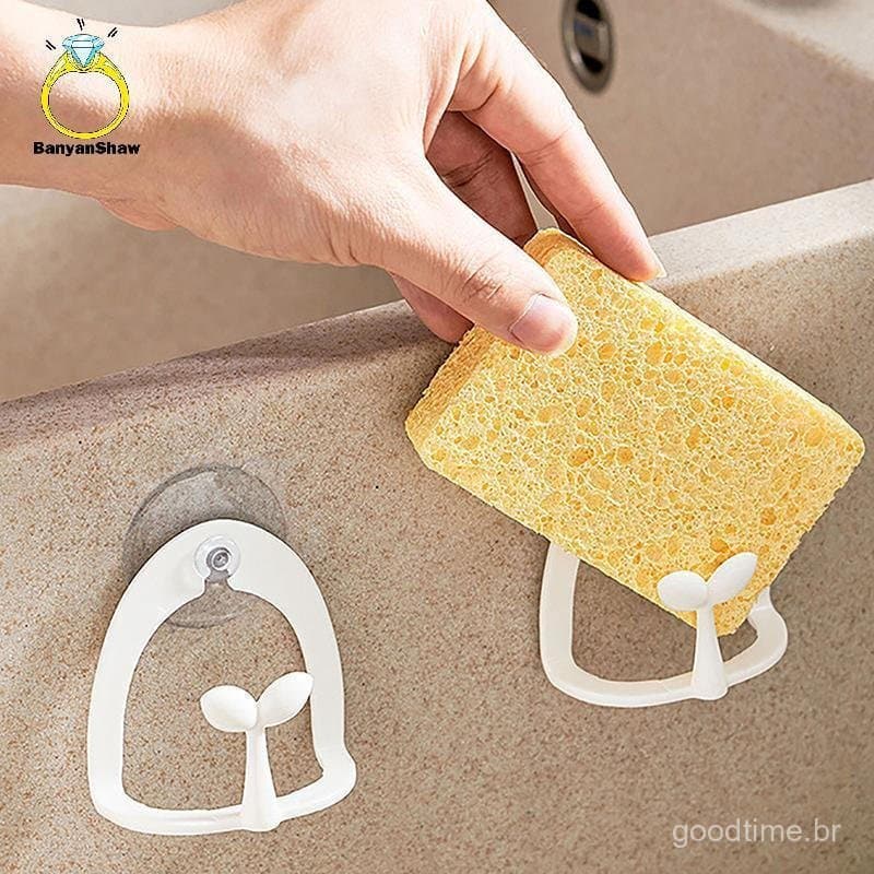 Suporte para esponja, suporte para pano de pia, suporte suspenso para cozinha, suporte com ventosa sem furos