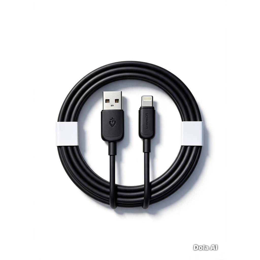 cabo preto IPhone Lightning 7, 8, 9, XR,11, 12, 13 e 14 Pro Max Turbo Carregamento Rápido IOS