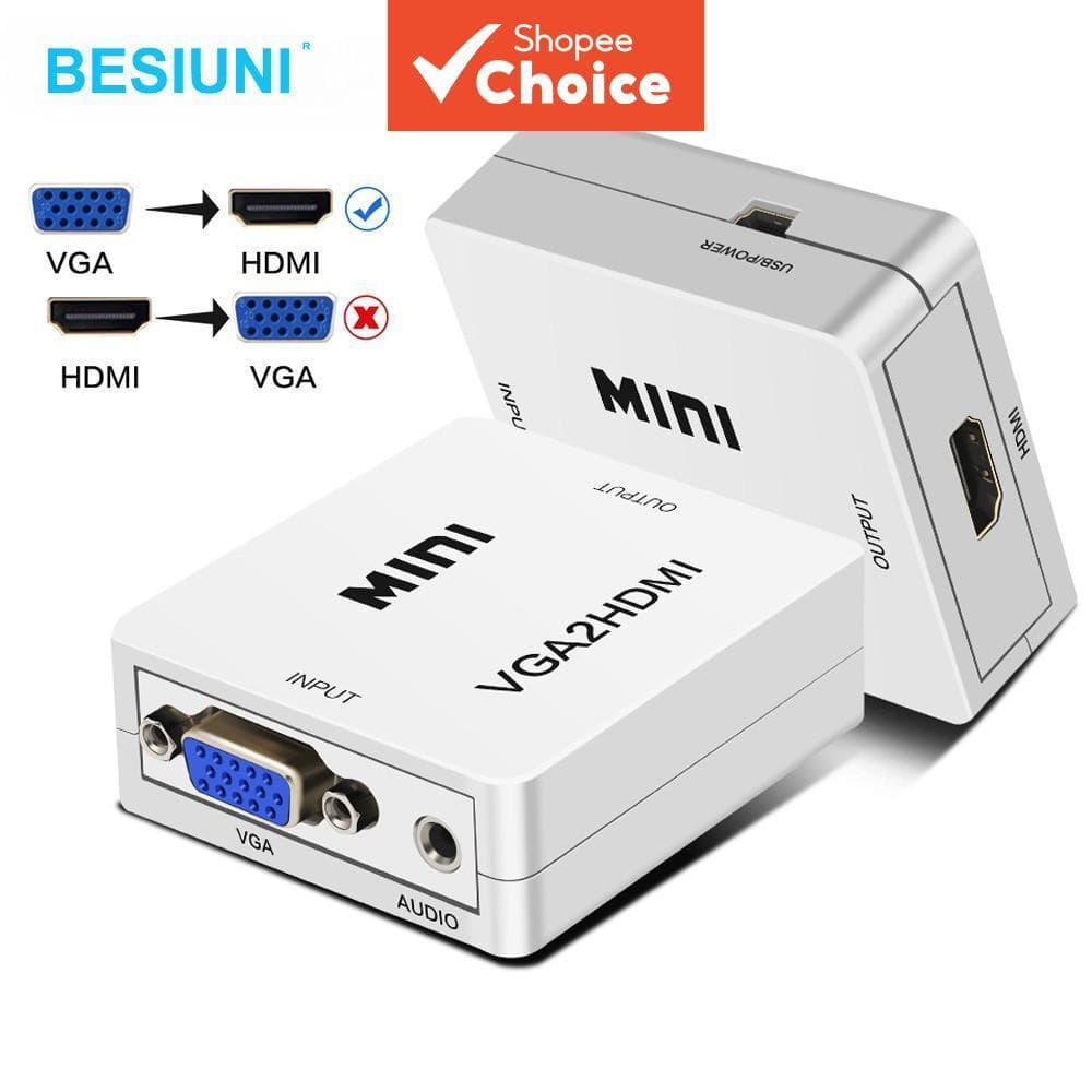 Conversor VGA para HDMI Adaptador 1080P para Computador, Notebook e Projetor