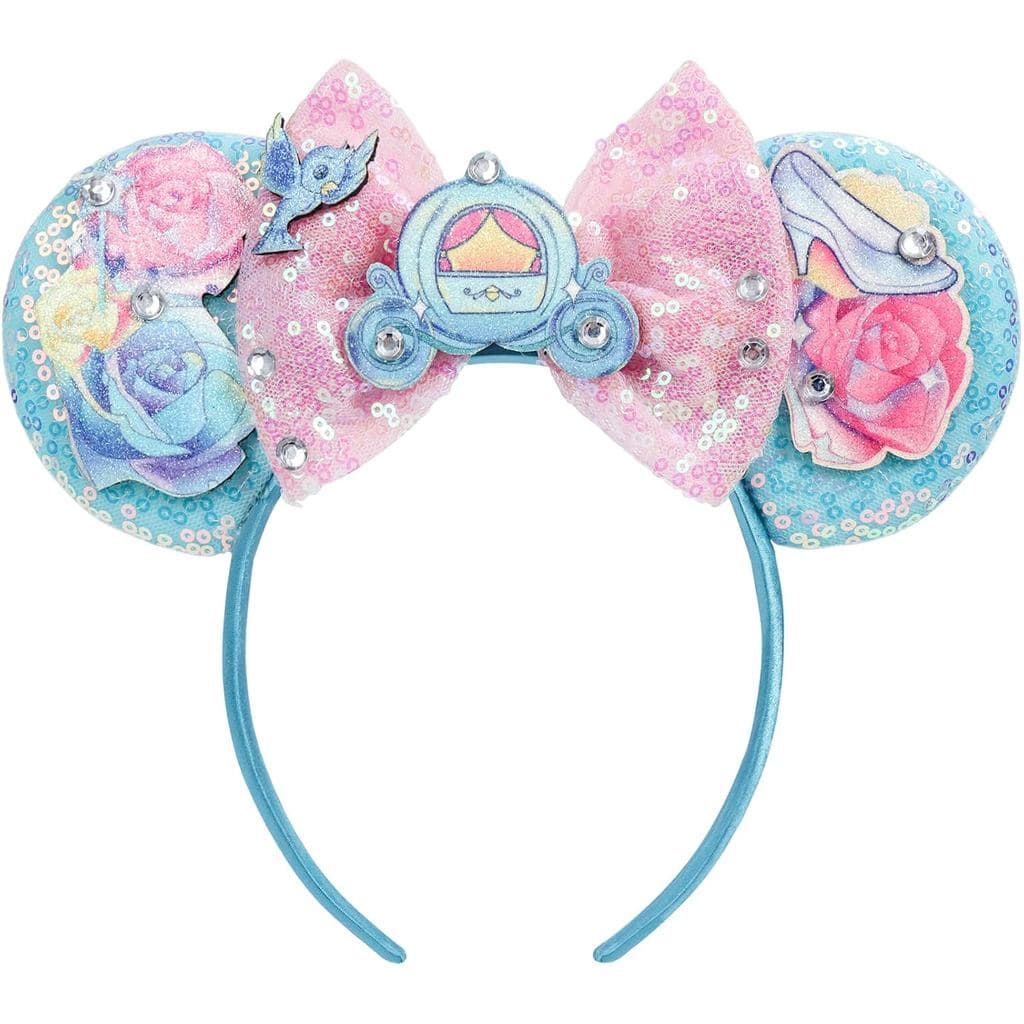 CANMIL Tiara de Orelhas de Rato Princesa, Orelhas de Rato Brilhantes com Laço para Mulheres e Meninas, Acessórios de Bel