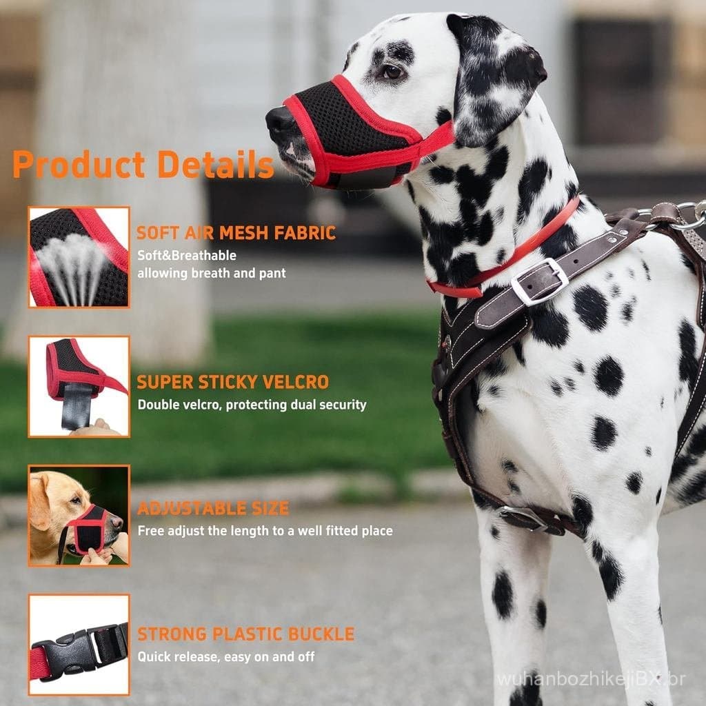 Focinheira para Cães Seyezo, Focinheira Macia e Respirável para Cães Pequenos, Médios e Grandes, Capa de Focinheira em N