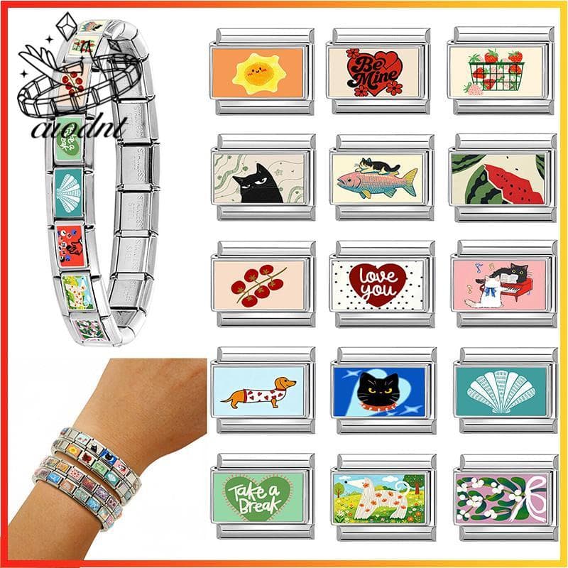 Melancia Tomate Italiano Charme Pulseira Caber 9mm De Aço Inoxidável Jóias Fazendo Acessórios DIY Retro Personalidade Mó