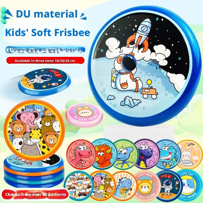 Crianças dos desenhos animados PU macio Frisbee mão jogando disco voador brinquedo interação pai-filho jogo de esportes