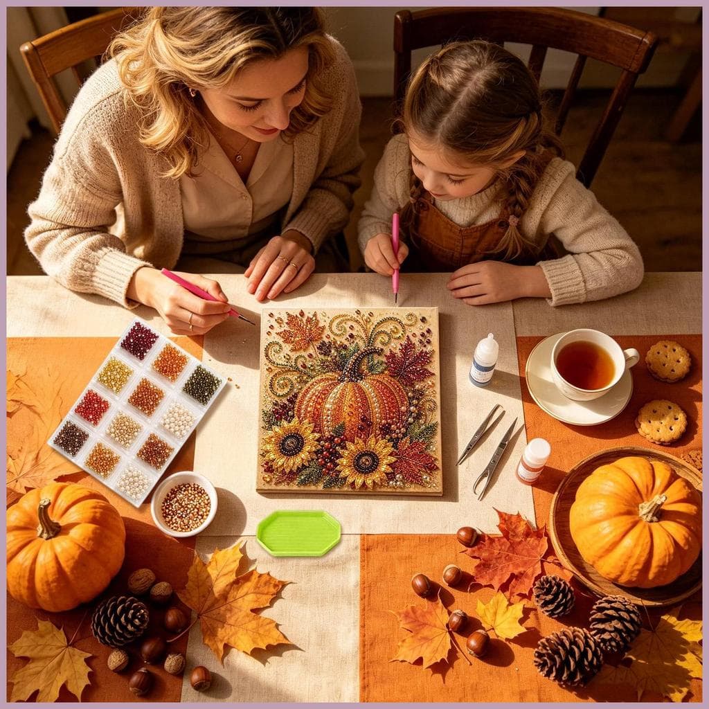 Outono Pérola Kits De Arte Para Adultos Colheita Decorativa Brilhante Abóbora Flor Ação De Graças Pintura Kit hyss2br