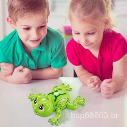 Sapo Brinquedo Musical Eletrônico Infantil Com Luzes Som Anda Divertida ENVIO IMEDIATO