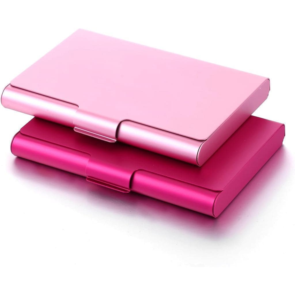 Conjunto de Porta-Cartões de Visita de 2 Peças, Adequado para Cartões de Metal de Liga de Alumínio, Capa Flip Slim, Nome