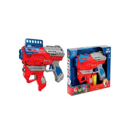 Brinquedo Lançador Dardos Soft 3 Em 1 Vermelho Divertido Crianças Jogos Seguros