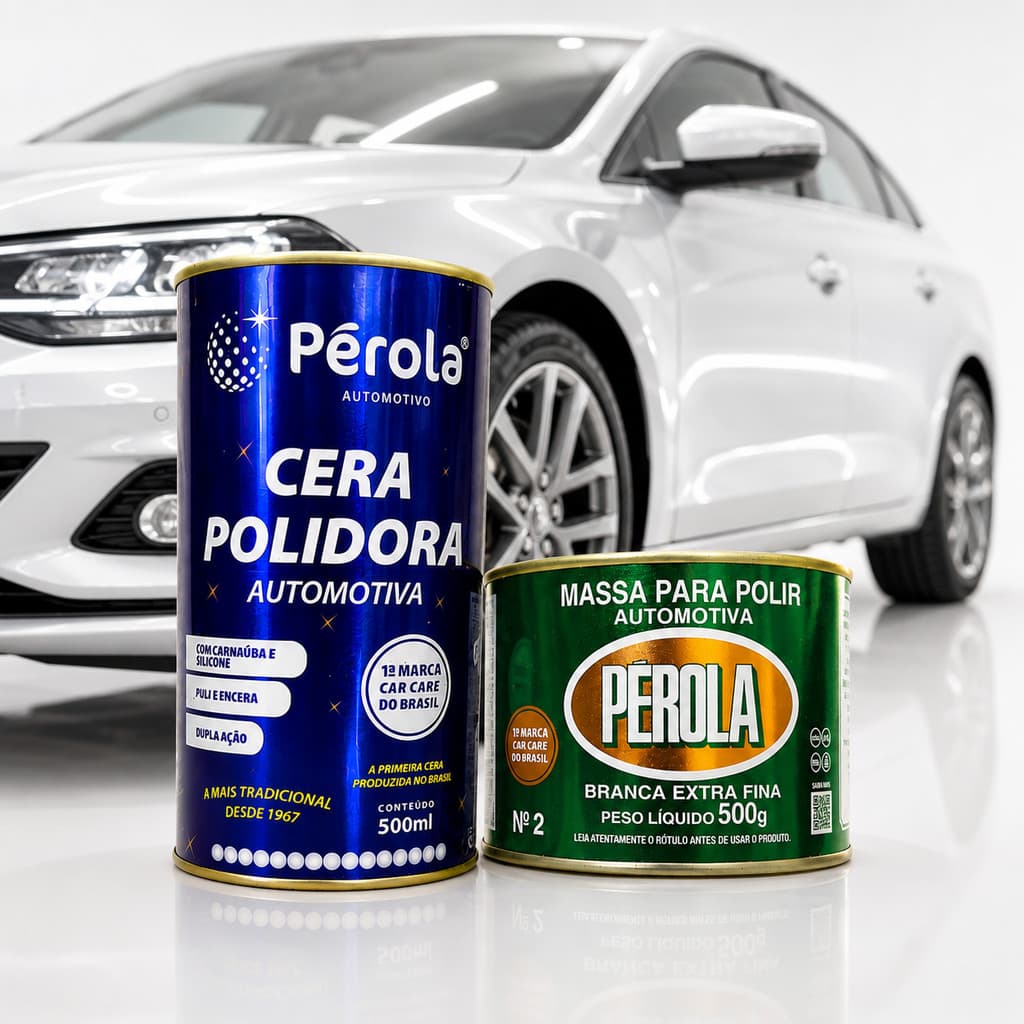 Cera Polidora Automotiva + Massa Para Polir N2 Pérola